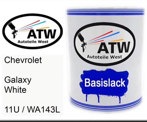 Chevrolet, Galaxy White, 11U / WA143L: 1L Lackdose, von ATW Autoteile West.